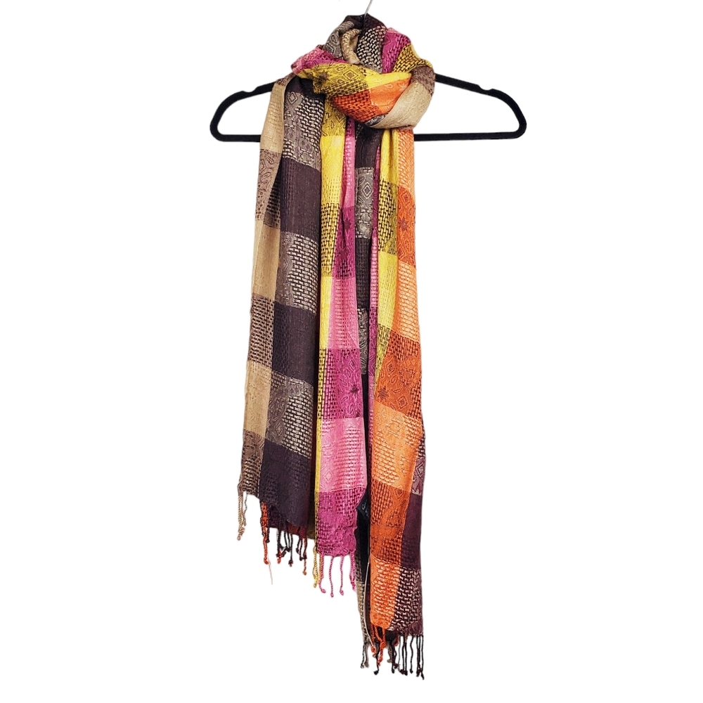 Cejon Colorful Plaid Scarf Size OS NWT